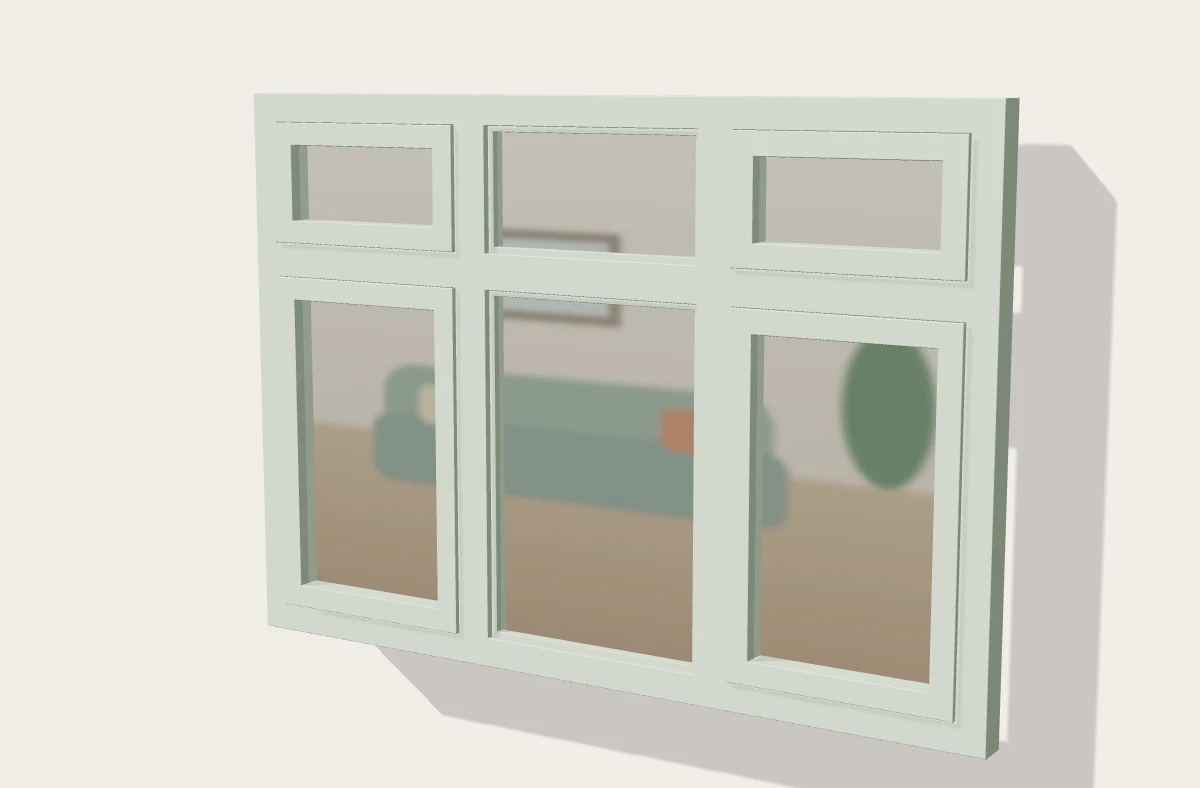Chartwell green casement windows with opening top-lights