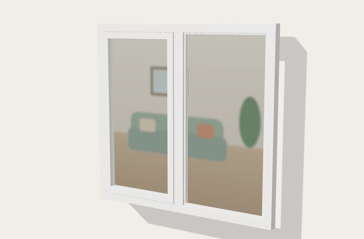 White tilt and turn window beside a fixed pane